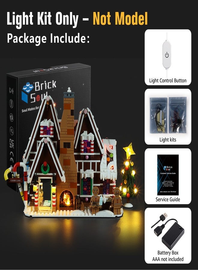 BrickSoul LED Light Up Kit Compatible with Lego Christmas Creator Expert Gingerbread House 10267 Set, Upgraded Touch Version with Brightness Adjustment, Lighting Accessories, Not 10267 Building - Image 2